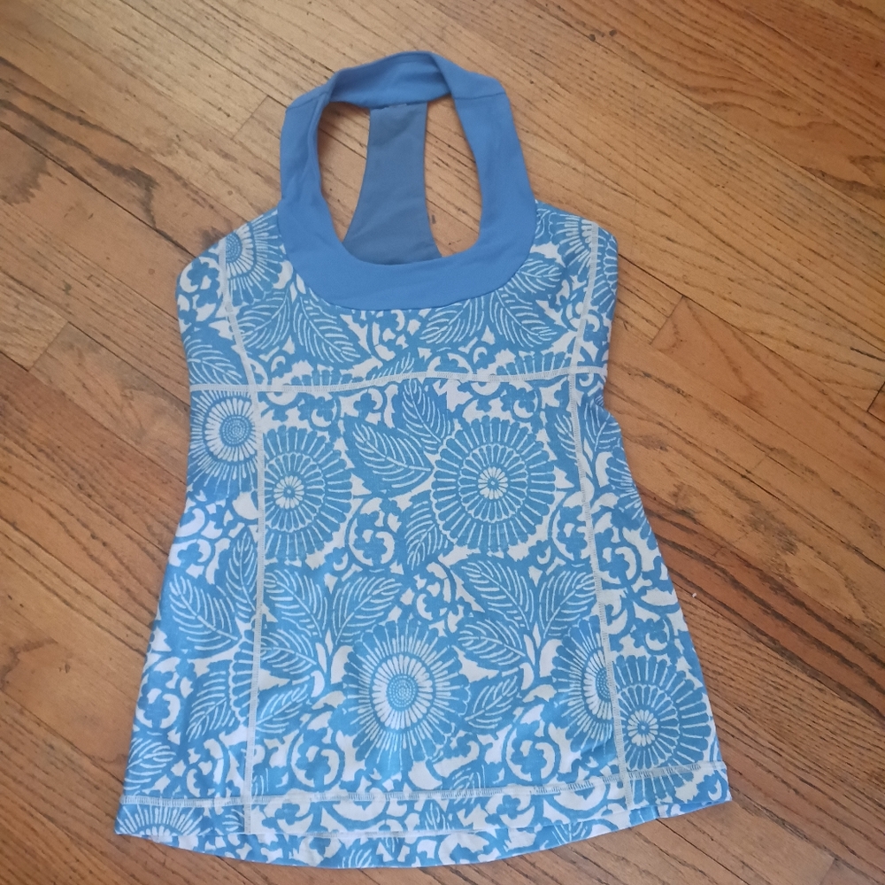 Lululemon Blue Floral Tank Top